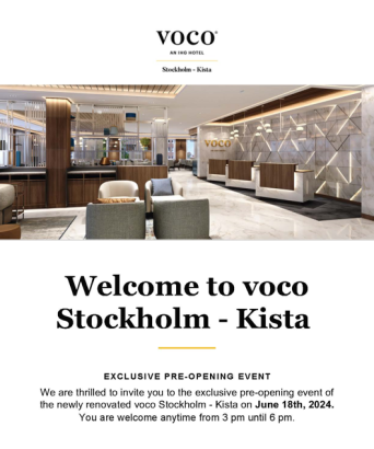 Pre-opening of voco Stockholm-Kista Hotel | Mogotel Hotel Group